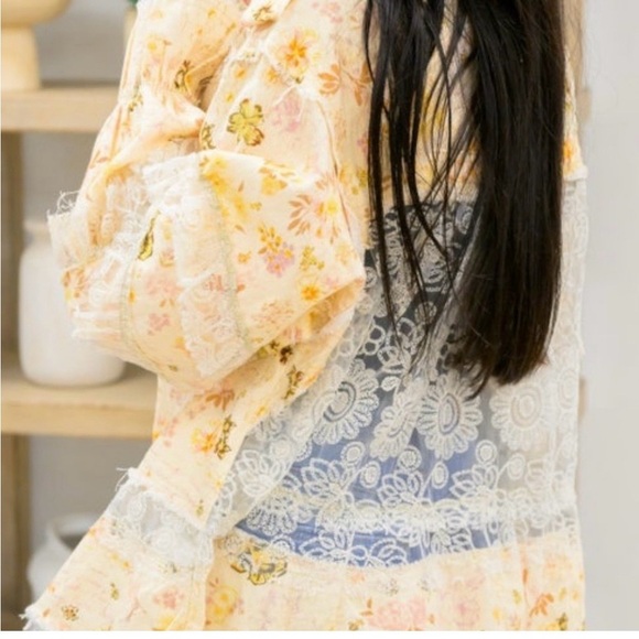 POL Floral Patchwork Jacket with Frayed Edges MED - Picture 2 of 3